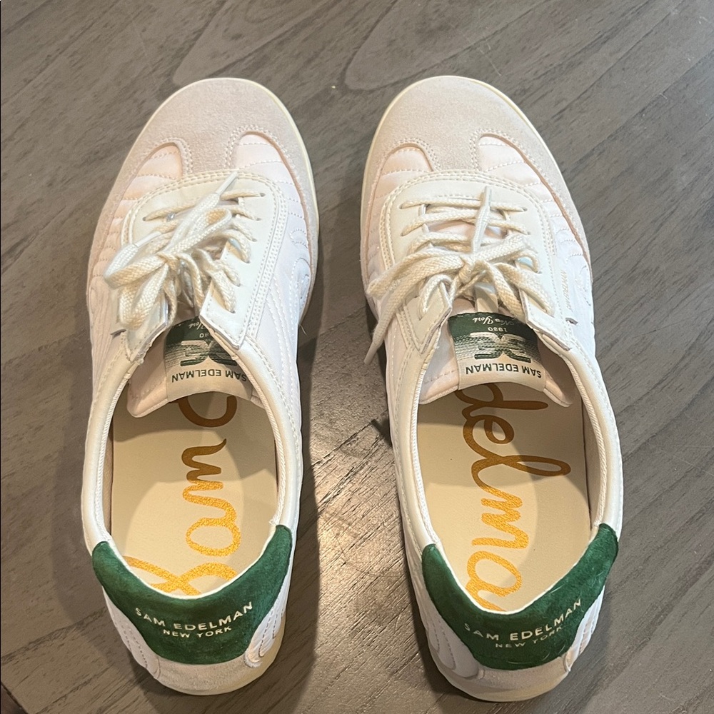 Sam Edelman Cream and Green Women's Sneakers